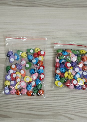 Sıfır paketli Renkli Uğur Böceği Tırnak Süsleri - Görsel 3