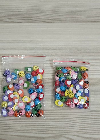 Sıfır paketli Renkli Uğur Böceği Tırnak Süsleri - Görsel 4