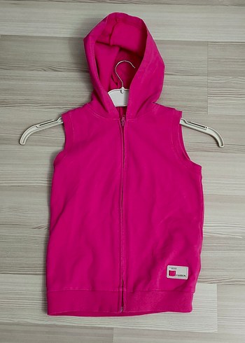 Civil 7 8 yaş Kız Çocuk Kapüşonlu Fermuarlı Pembe Yelek - Görsel 15