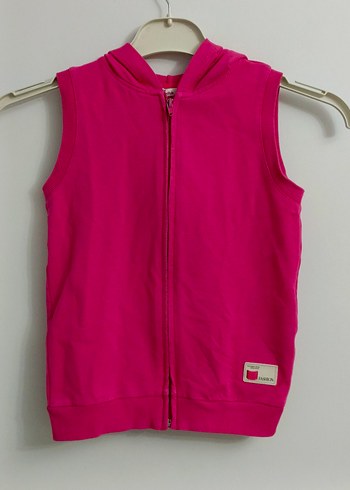 Civil 7 8 yaş Kız Çocuk Kapüşonlu Fermuarlı Pembe Yelek - Görsel 9