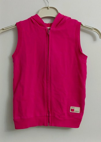 Civil 7 8 yaş Kız Çocuk Kapüşonlu Fermuarlı Pembe Yelek - Görsel 8
