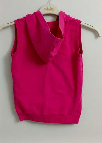 Civil 7 8 yaş Kız Çocuk Kapüşonlu Fermuarlı Pembe Yelek - Görsel 6