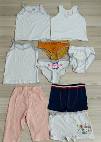 Çocuk İç Giyim Seti Beyaz ve Renkli 9 parça 1 2 yas - Görsel 2