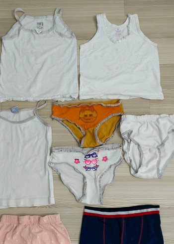 Çocuk İç Giyim Seti Beyaz ve Renkli 9 parça 1 2 yas - Görsel 17