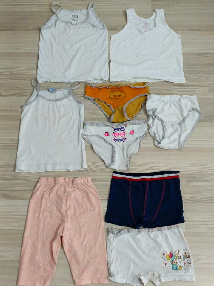 Çocuk İç Giyim Seti Beyaz ve Renkli 9 parça 1 2 yas - Görsel 5