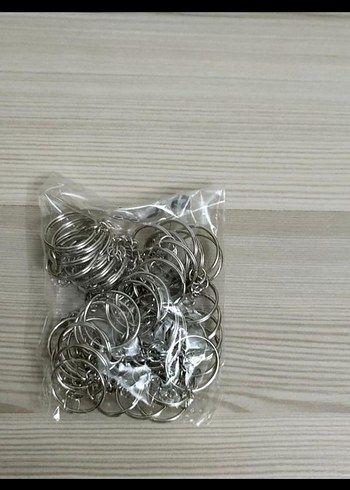 Sıfır 50 adet zincirli Gri Metal Anahtarlık Halkaları - Görsel 4