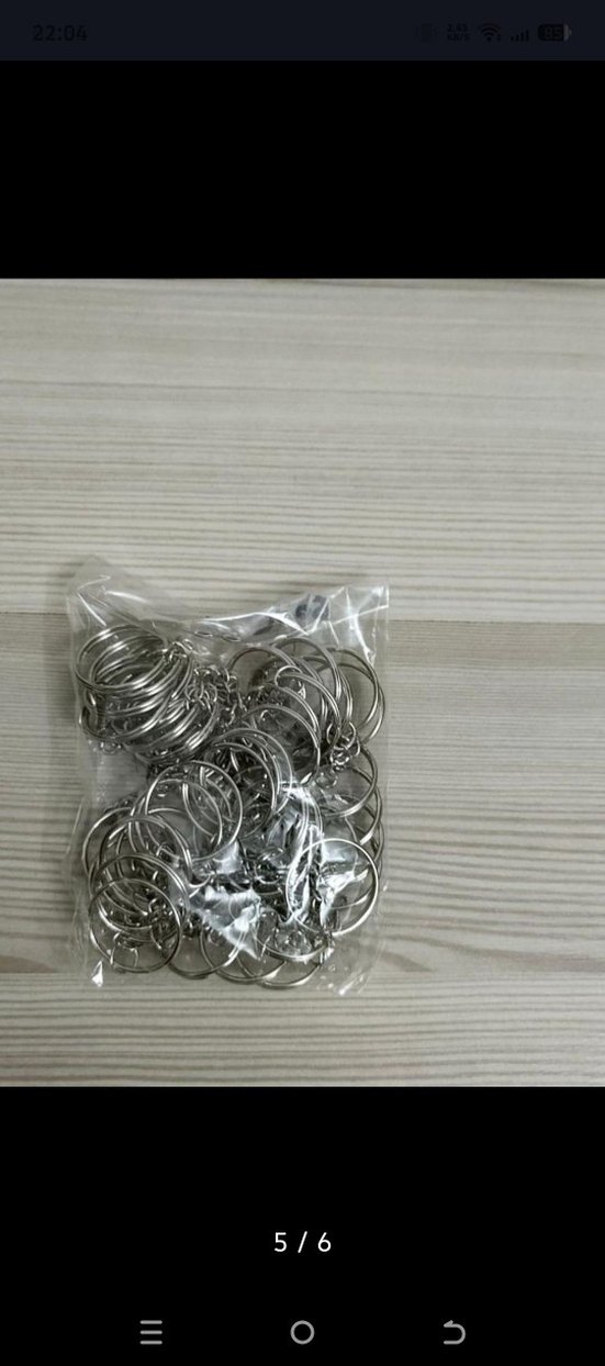 Sıfır 50 adet zincirli Gri Metal Anahtarlık Halkaları - Görsel 4