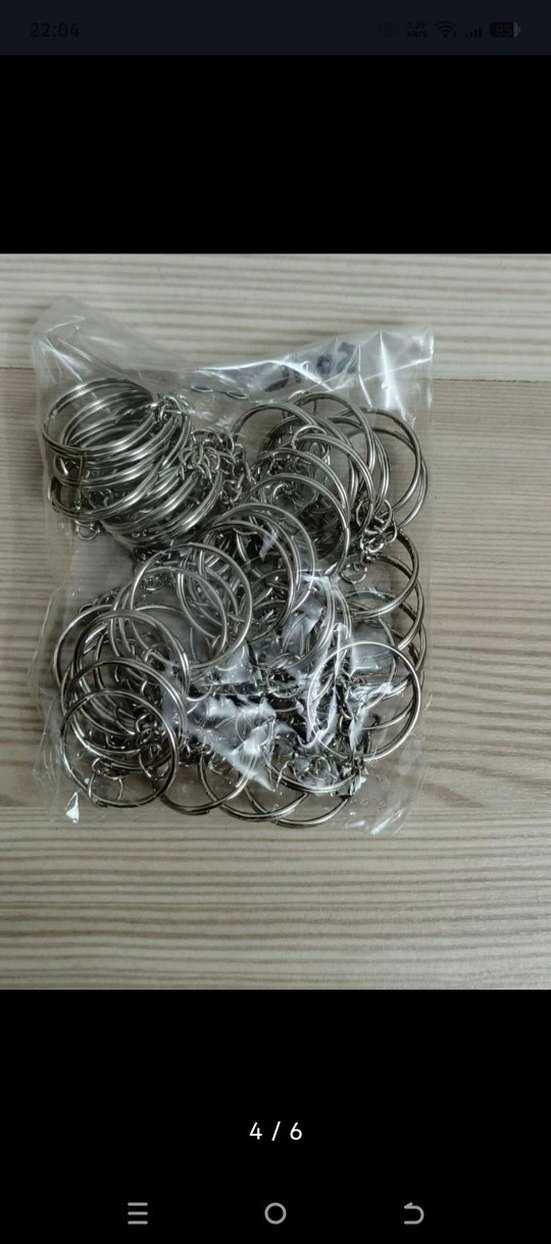 Sıfır 50 adet zincirli Gri Metal Anahtarlık Halkaları - Görsel 5