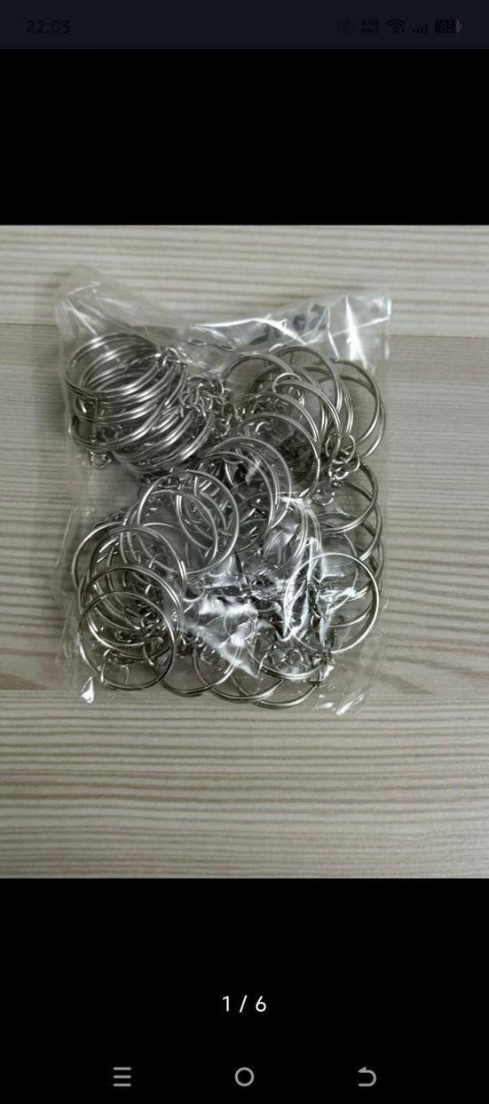 Sıfır 50 adet zincirli Gri Metal Anahtarlık Halkaları - Görsel 3