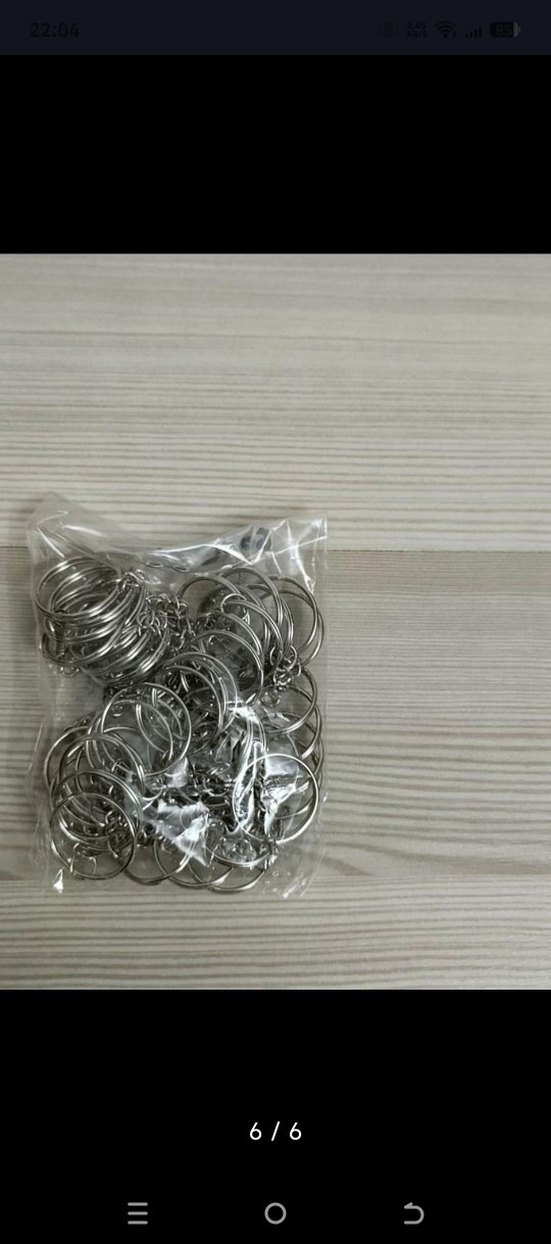 Sıfır 50 adet zincirli Gri Metal Anahtarlık Halkaları - Görsel 2