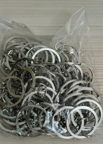 Sıfır 50 adet ezme metal Gri Erkek Anahtarlık Halkaları - Görsel 3