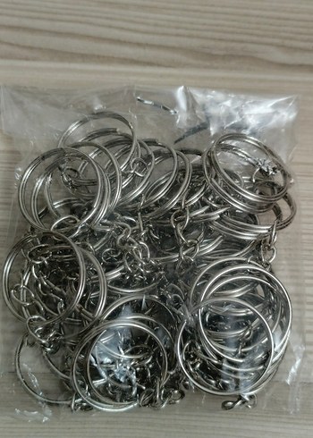Sıfır 50 adet ezme metal Gri Erkek Anahtarlık Halkaları - Görsel 8