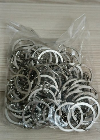 Sıfır 50 adet ezme metal Gri Erkek Anahtarlık Halkaları - Görsel 4