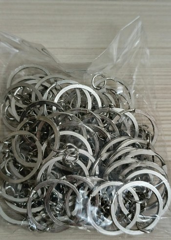 Sıfır 50 adet ezme metal Gri Erkek Anahtarlık Halkaları - Görsel 13