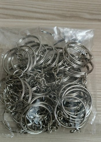 Sıfır 50 adet ezme metal Gri Erkek Anahtarlık Halkaları - Görsel 7