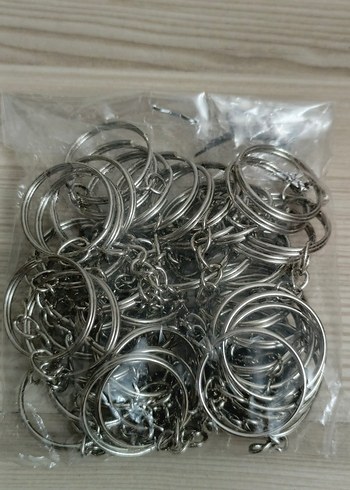Sıfır 50 adet ezme metal Gri Erkek Anahtarlık Halkaları - Görsel 10