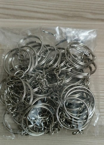 Sıfır 50 adet ezme metal Gri Erkek Anahtarlık Halkaları - Görsel 11