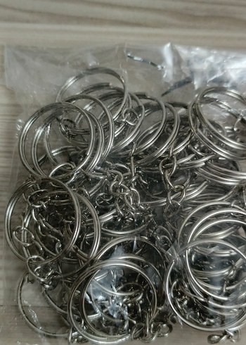 Sıfır 50 adet ezme metal Gri Erkek Anahtarlık Halkaları - Görsel 12