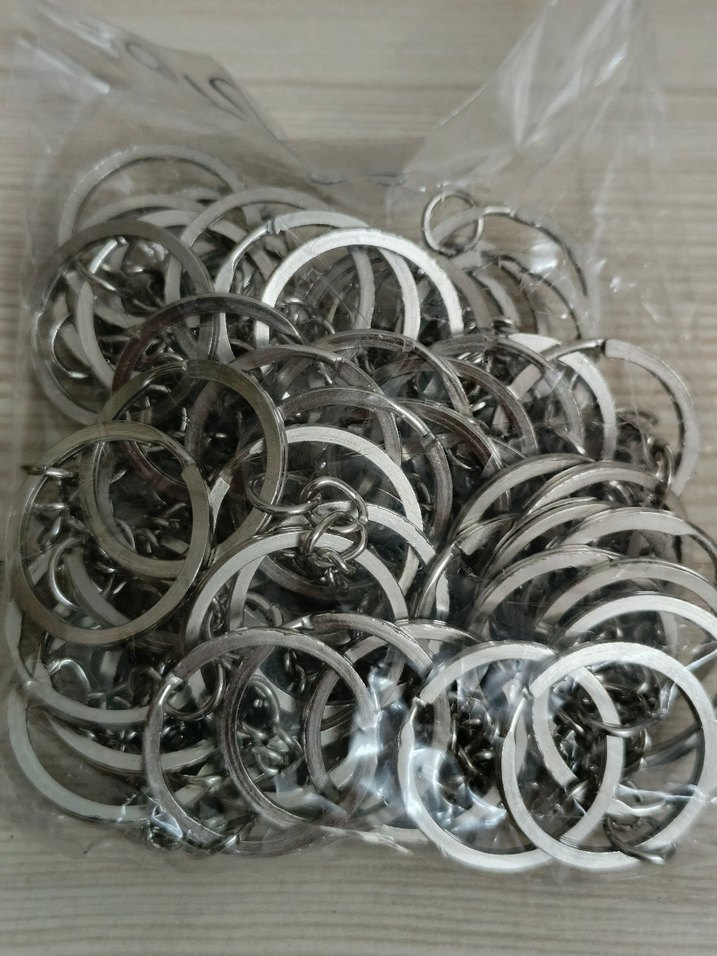 Sıfır 50 adet ezme metal Gri Erkek Anahtarlık Halkaları - Görsel 2