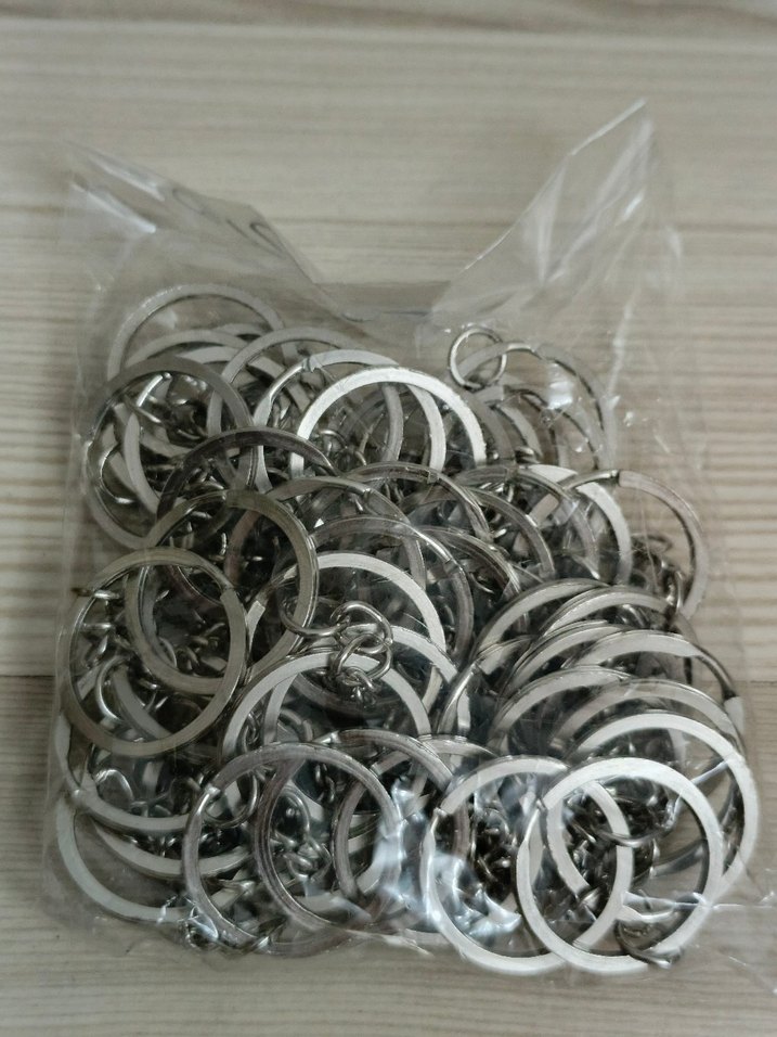 Sıfır 50 adet ezme metal Gri Erkek Anahtarlık Halkaları - Görsel 4
