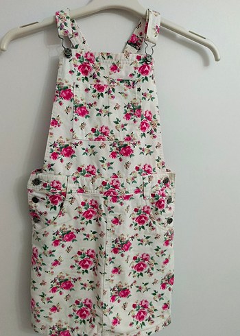 LCW Wakiki 10 11 yaş Çiçekli Pembe Kız Tulum Elbise - Görsel 8