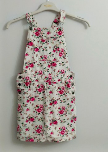 LCW Wakiki 10 11 yaş Çiçekli Pembe Kız Tulum Elbise - Görsel 6