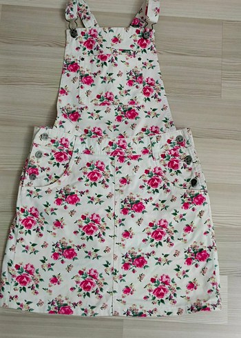 LCW Wakiki 10 11 yaş Çiçekli Pembe Kız Tulum Elbise - Görsel 19