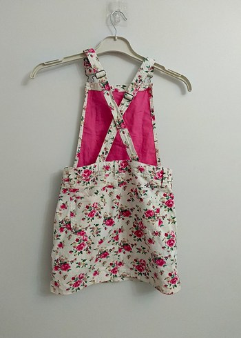 LCW Wakiki 10 11 yaş Çiçekli Pembe Kız Tulum Elbise - Görsel 11