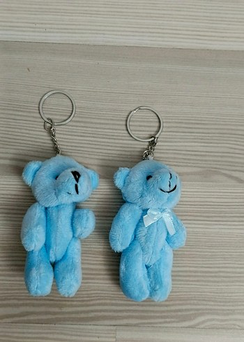 Sıfır 2 adet Mavi Peluş Ayıcık Anahtarlık - Görsel 6