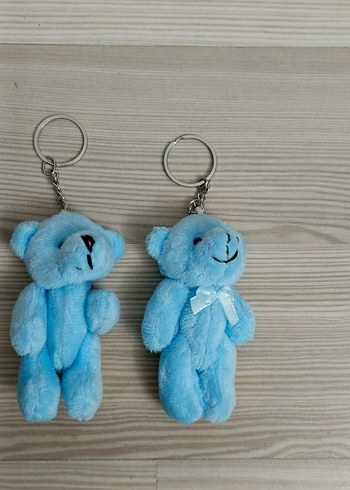 Sıfır 2 adet Mavi Peluş Ayıcık Anahtarlık - Görsel 8