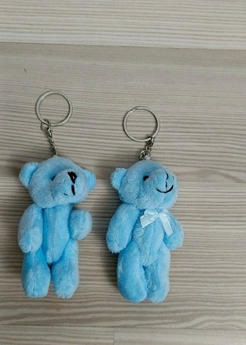 Sıfır 2 adet Mavi Peluş Ayıcık Anahtarlık - Görsel 5