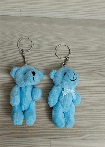 Sıfır 2 adet Mavi Peluş Ayıcık Anahtarlık - Görsel 3