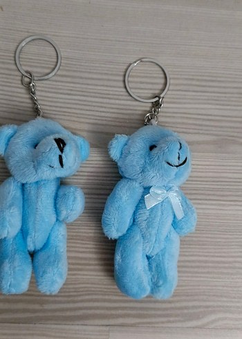 Sıfır 2 adet Mavi Peluş Ayıcık Anahtarlık - Görsel 7