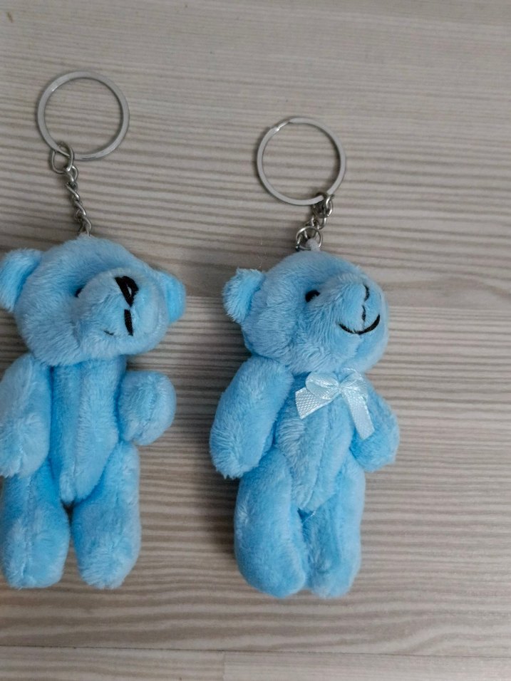 Sıfır 2 adet Mavi Peluş Ayıcık Anahtarlık - Görsel 2