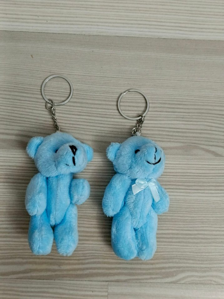 Sıfır 2 adet Mavi Peluş Ayıcık Anahtarlık - Görsel 3