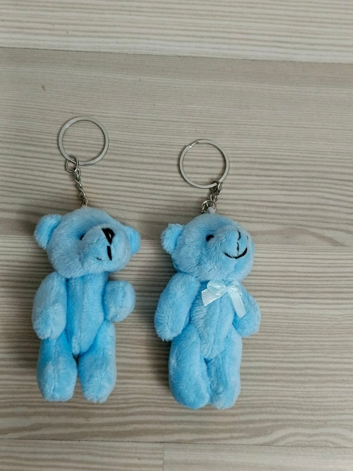 Sıfır 2 adet Mavi Peluş Ayıcık Anahtarlık - Görsel 4