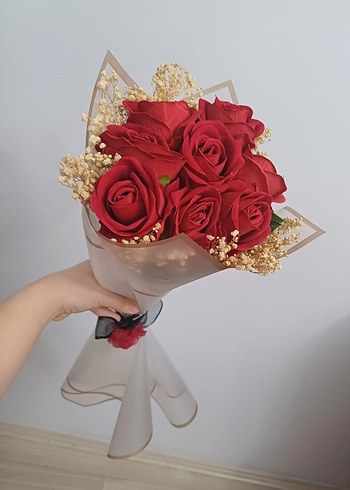 Sıfır 8 li Kırmızı buket güller - Görsel 7