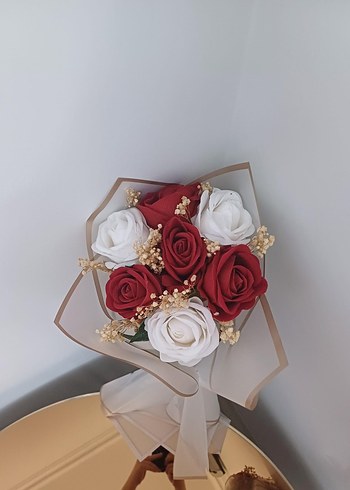 Sıfır 8 li Kırmızı buket güller - Görsel 5