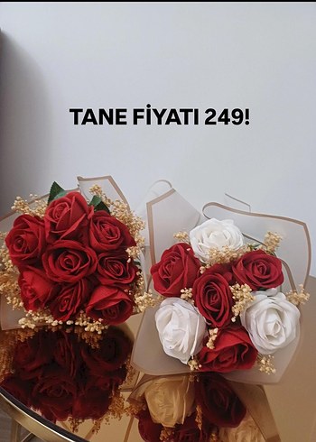 Sıfır 8 li Kırmızı buket güller - Görsel 2