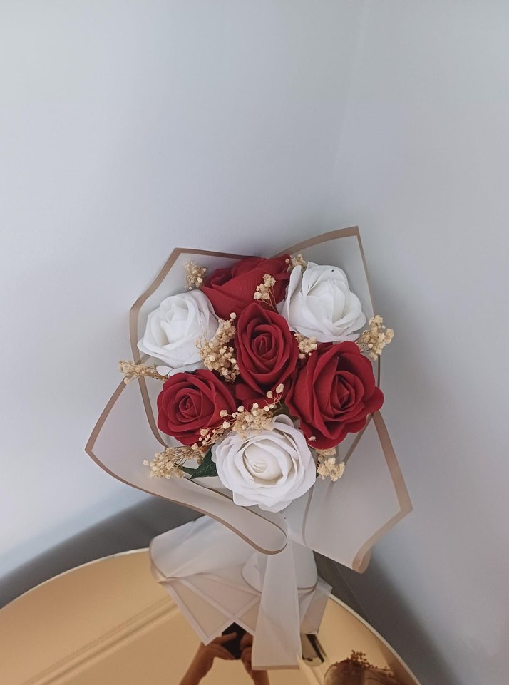 Sıfır 8 li Kırmızı buket güller - Görsel 5
