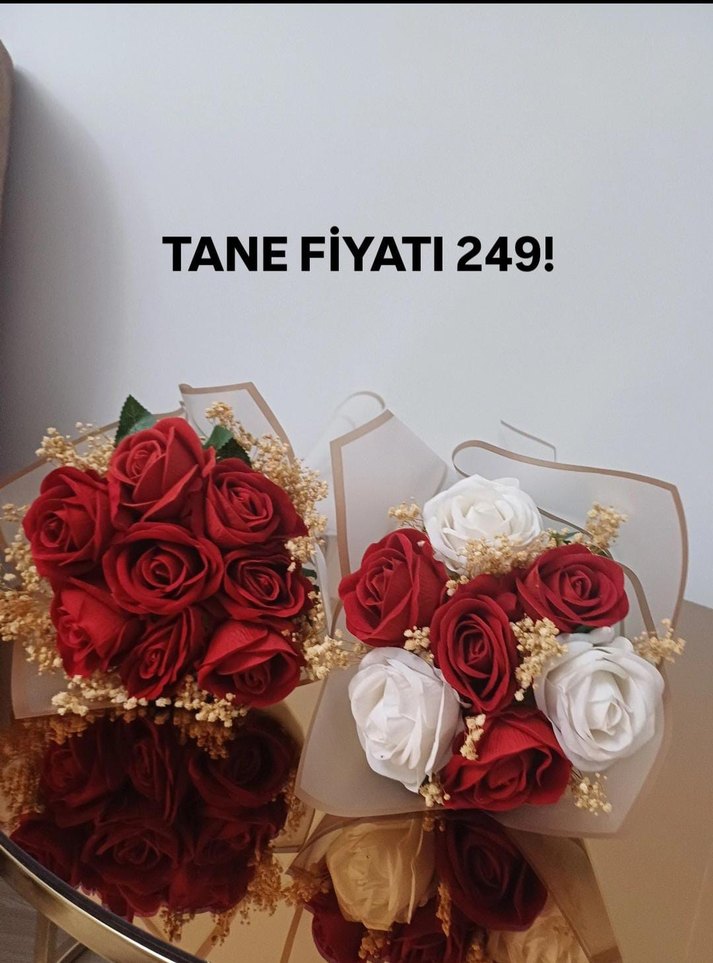 Sıfır 8 li Kırmızı buket güller - Görsel 2