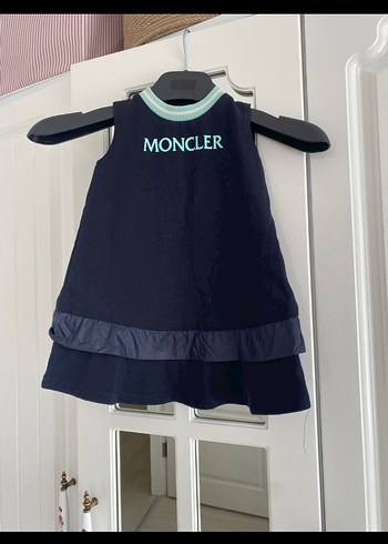 Moncler Kız Çocuk Lacivert Fırfırlı Elbise