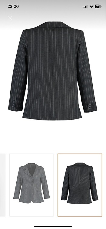 Gri regular astar detaylı dokuma blazer ceket