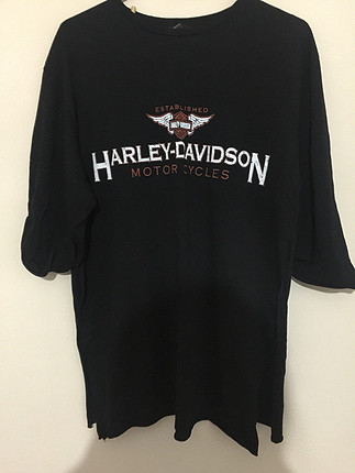 Harley davidson yazılı siyah tişört