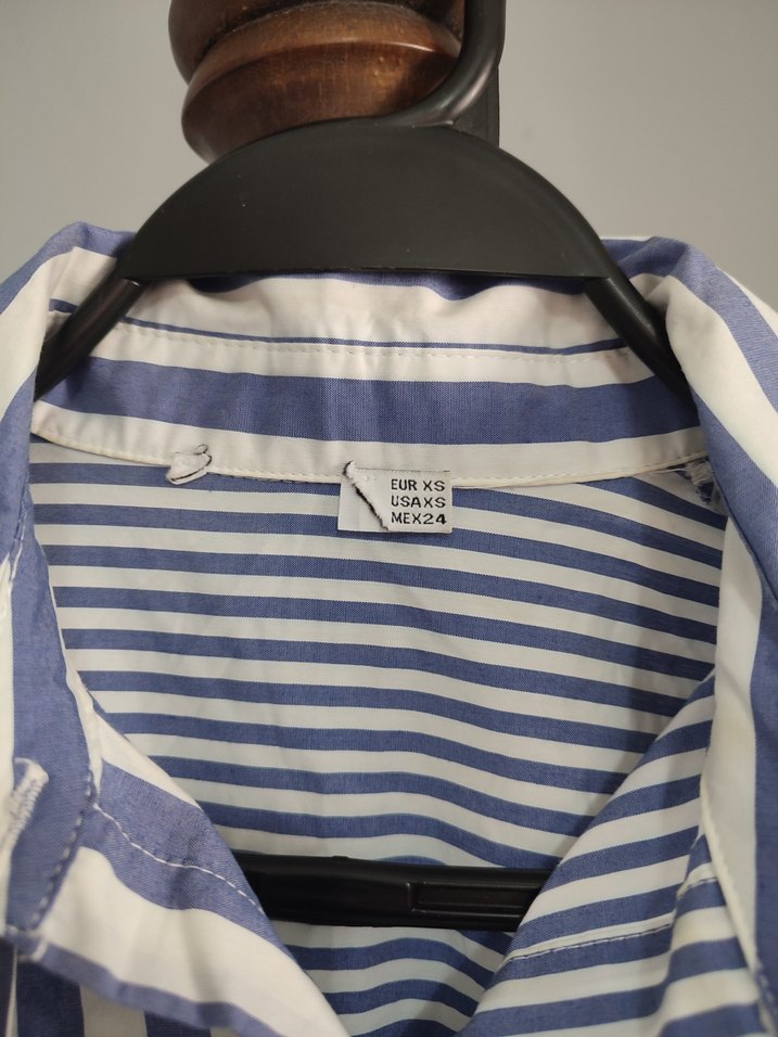 Mavi Çizgili Uzun Kollu Kadın Gömlek - Görsel 2