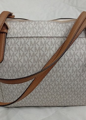 Michael Kors Bej Deri Kadın Omuz Çantas orjinal markaı - Görsel 4