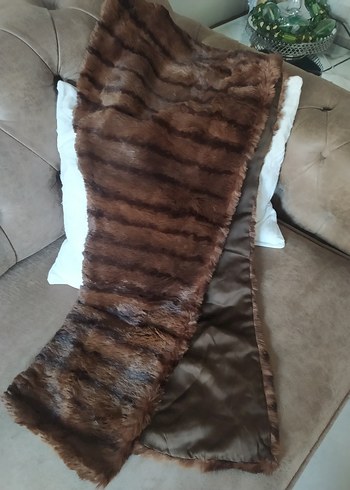 Kahverengi Uzun Kadın Kürk Detaylı etol - Görsel 2