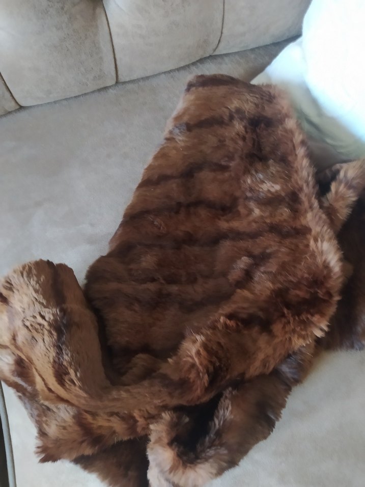 Kahverengi Uzun Kadın Kürk Detaylı etol - Görsel 3