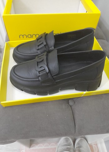 Siyah Tokalı Kadın Loafer Blok Topuklu - Görsel 2