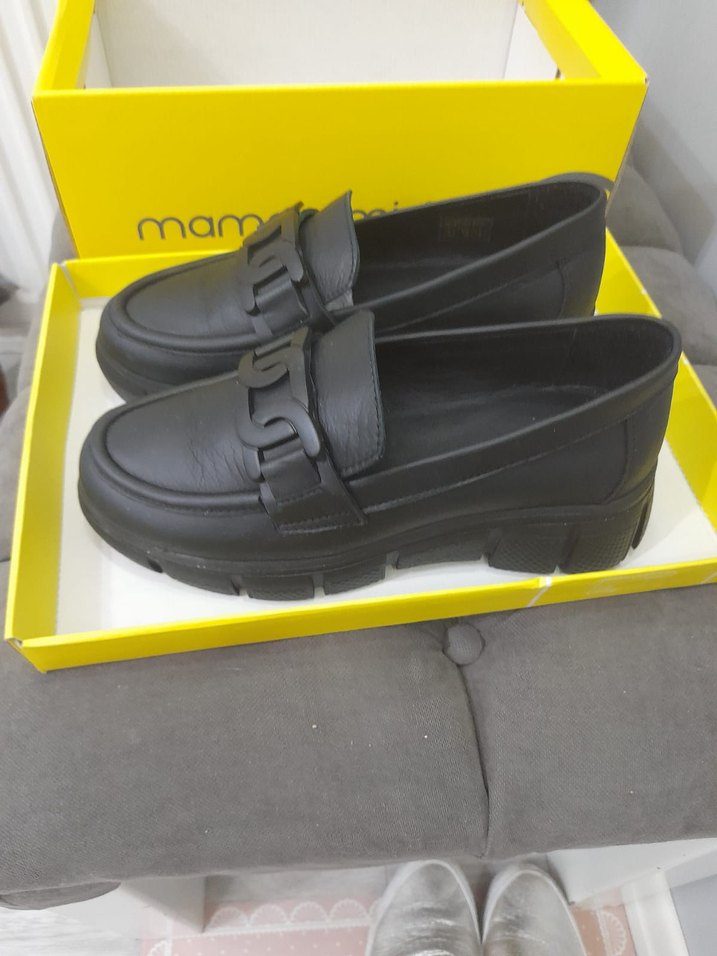 Siyah Tokalı Kadın Loafer Blok Topuklu - Görsel 2